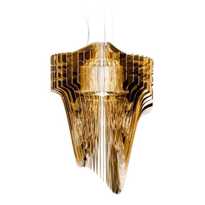 Светильник DZN-13673 ЗОЛОТО ` D800/H1150/1/LED/10W плафон акрил ARIA MEDIUM by SLAMP