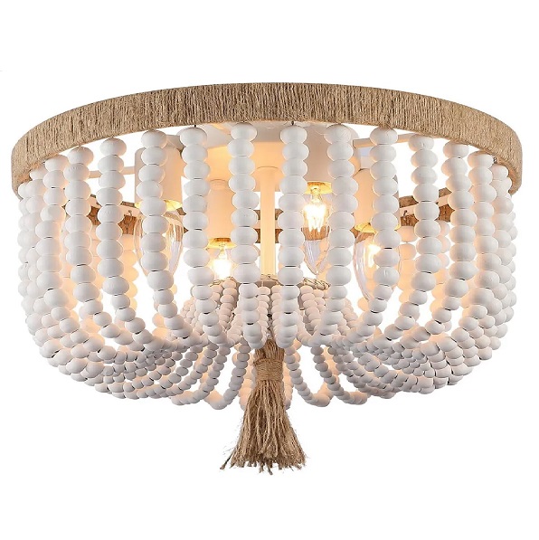 Светильник DZN-13688 БЕЛЫЙ + БЕЛОЕ ДЕРЕВО ` D500/H250/4/E14/40W BOHO