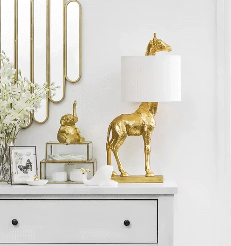 Светильник DZN-13692 ЗОЛОТО + БЕЛЫЙ ` D280/H660/1/E27/10W/3000K GIRAFFE