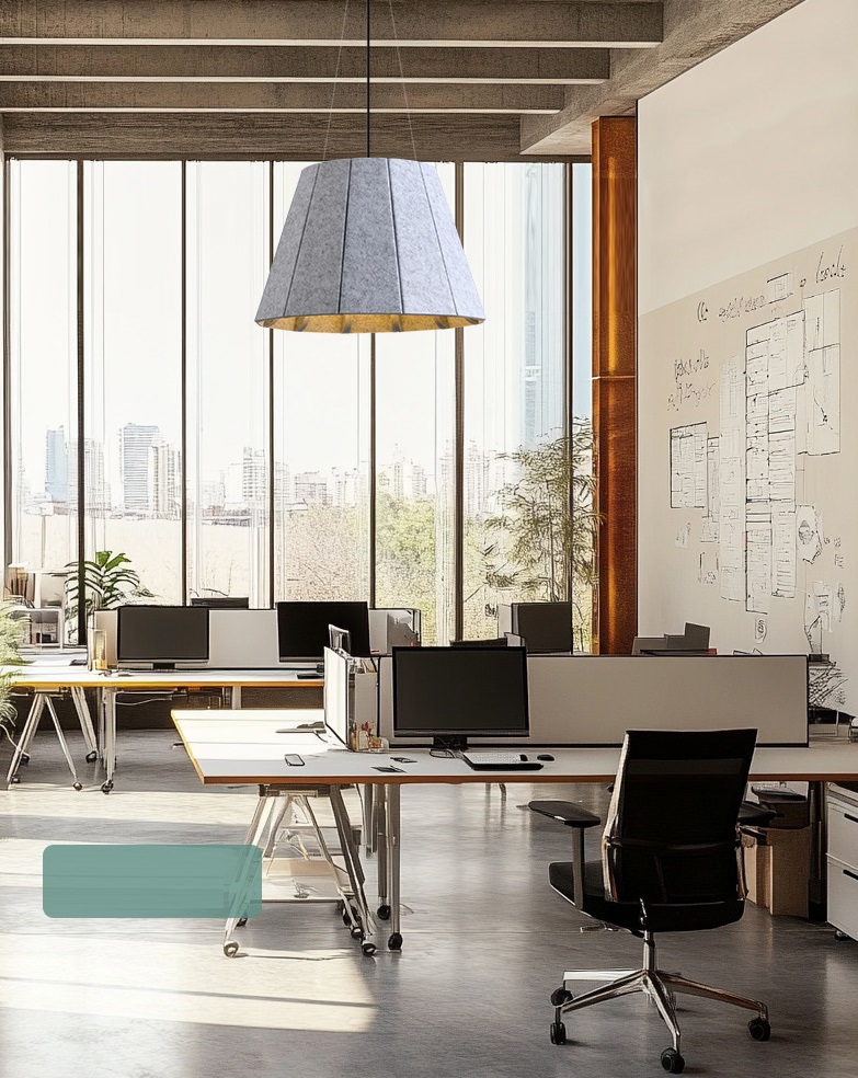 Светильник DZN-13720 БЕЖЕВЫЙ + ЧЕРНЫЙ ` D500/H350+1200/1/E27/40W ECHO ACOUSTIC войлочный акустически