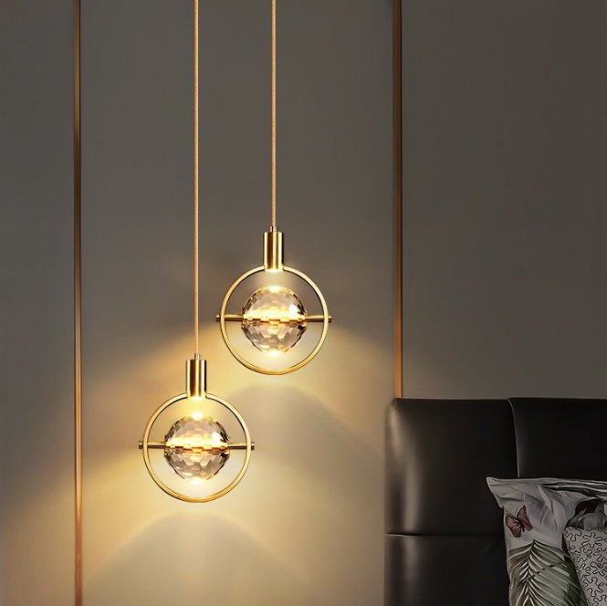 СветильникDZN-13732 ЗОЛОТАЯ БРОНЗА ` D200/H260+1500/1/LED/5W/4000K TETRIS