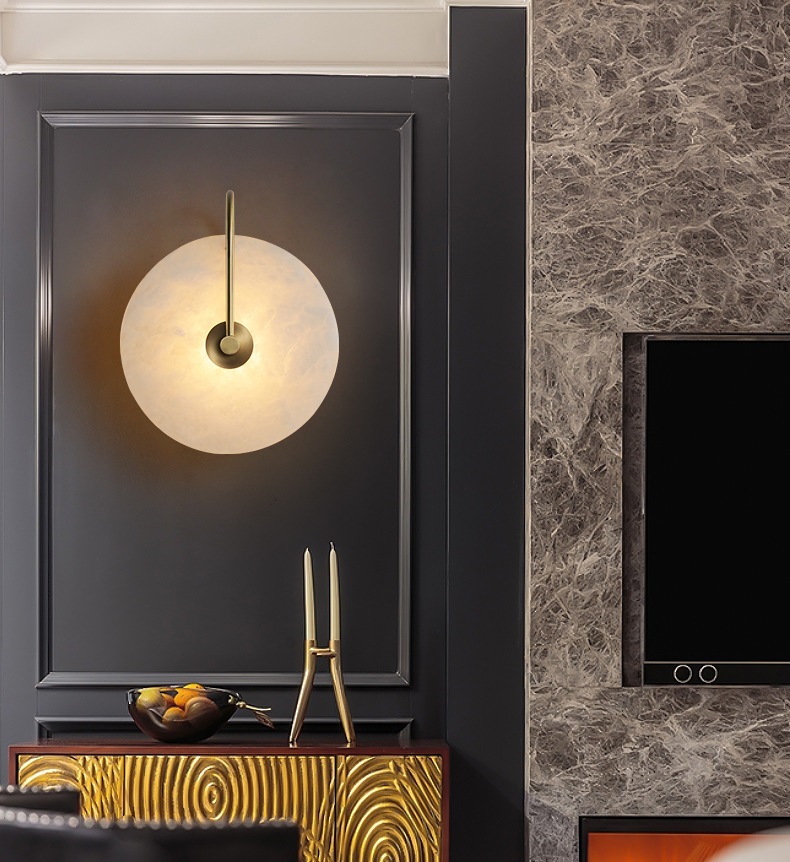 Светильник DZN-13743 ЗОЛОТАЯ БРОНЗА + БЕЛЫЙ МРАМОР ` D250/H80/1/LED/6W/4500K