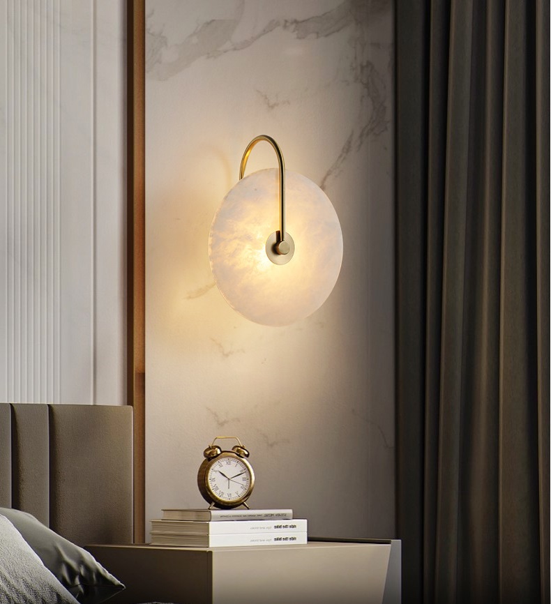 Светильник DZN-13743 ЗОЛОТАЯ БРОНЗА + БЕЛЫЙ МРАМОР ` D250/H80/1/LED/6W/4500K