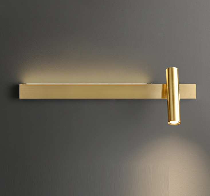 Светильник настенный ElegantLight DZN-13758 ЗОЛОТО ` D400/H80/1+1/LED/5+5W/3000K ASFAR