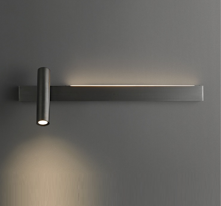 Светильник настенный ElegantLight DZN-13759 ЧЕРНЫЙ ` D400/H80/1+1/LED/5+5W/3000K ASFAR