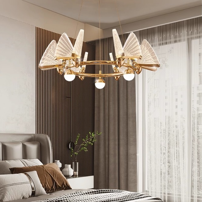 Светильник DZN-13763 ЗОЛОТО + ПРОЗРАЧНЫЙ ` D630/H150+1500/6+4/LED+G9/30W+20W/4000K AMELIA LU