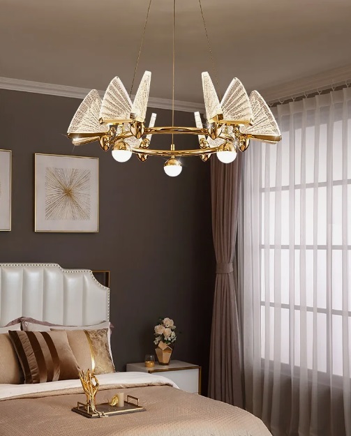 Светильник DZN-13763 ЗОЛОТО + ПРОЗРАЧНЫЙ ` D630/H150+1500/6+4/LED+G9/30W+20W/4000K AMELIA LU