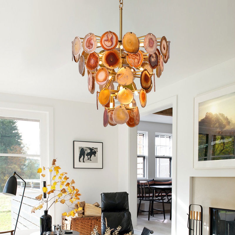 Светильник DZN-13813 БРОНЗА+ЖЁЛТЫЙ ` D600/H650/12/G9/40W AGATTO