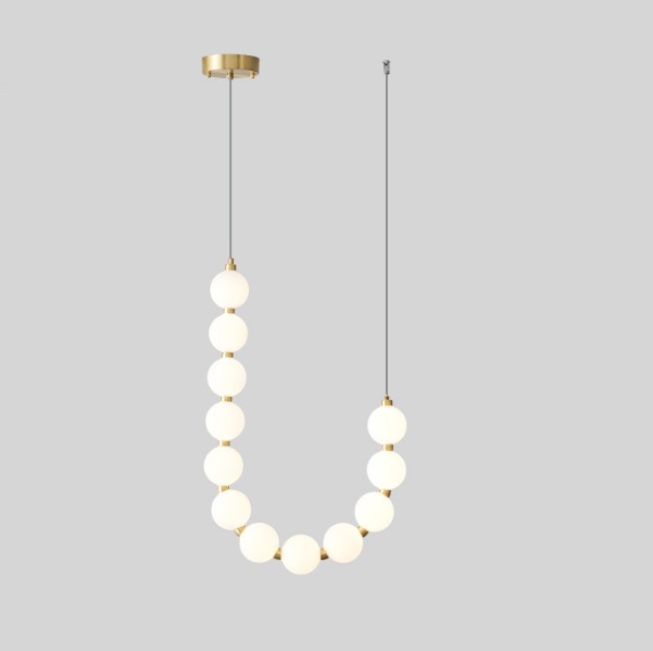 Светильник DZN-13838 БРОНЗА ` D430/H650+1200/12/LED/45W/4500K N-LACEE D100mm белые акриловые шары с