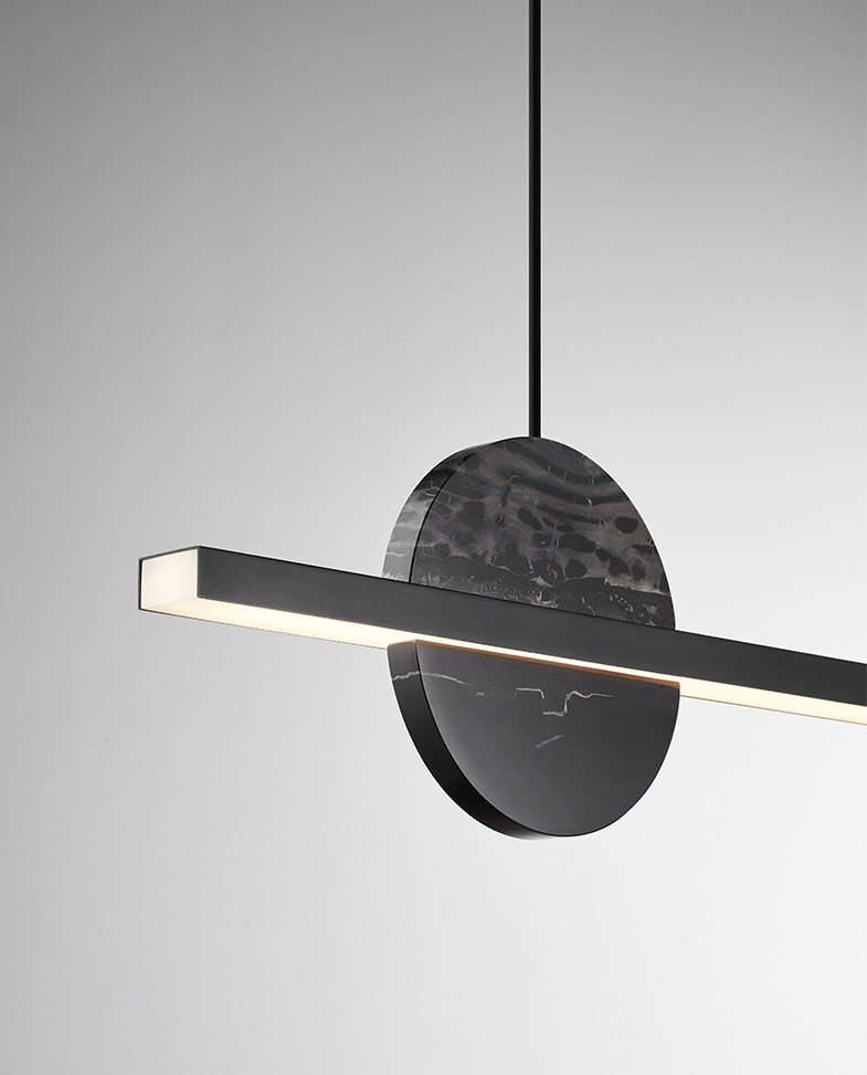 Светильник DZN-13839 ЧЕРНЫЙ + ЧЕРНЫЙ МРАМОР ` L1200/H200+1200/1/LED/24W/4000K