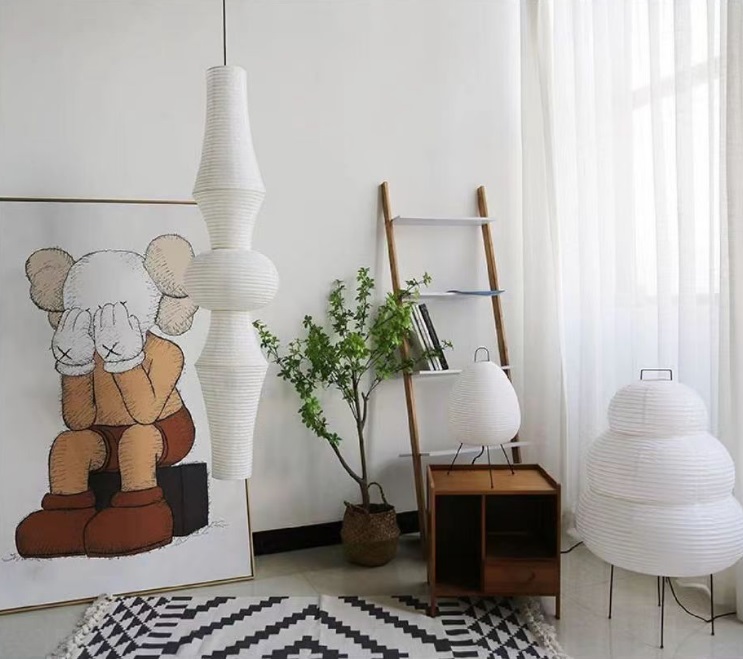 Светильник DZN-13867 БЕЛЫЙ ` D310/H1400/1/LED.W/3000K PAPER абажур из рисовой бумаги