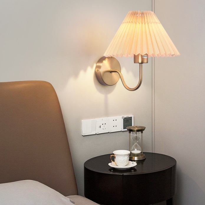 Светильник DZN-13872 БРОНЗА + БЕЛЫЙ ` D240/H250/1/E27/40W PLEATED