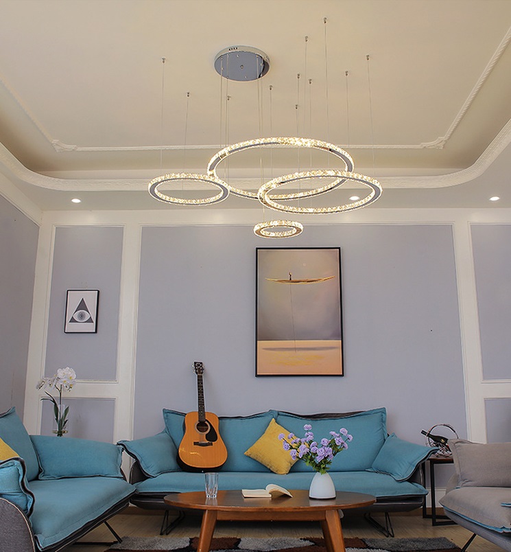 Светильник SPF-5047 CHROME/РОМ ` D600+470+260+200/H1200/4/LED/120W 2.4G RIPPLE 24-09