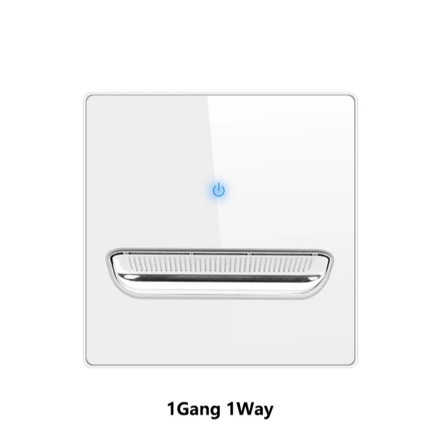 Выключатель на 2 положения одноклавишный (белое стекло / хром) 86*86mm TUMBLER DZN-10560 23-12