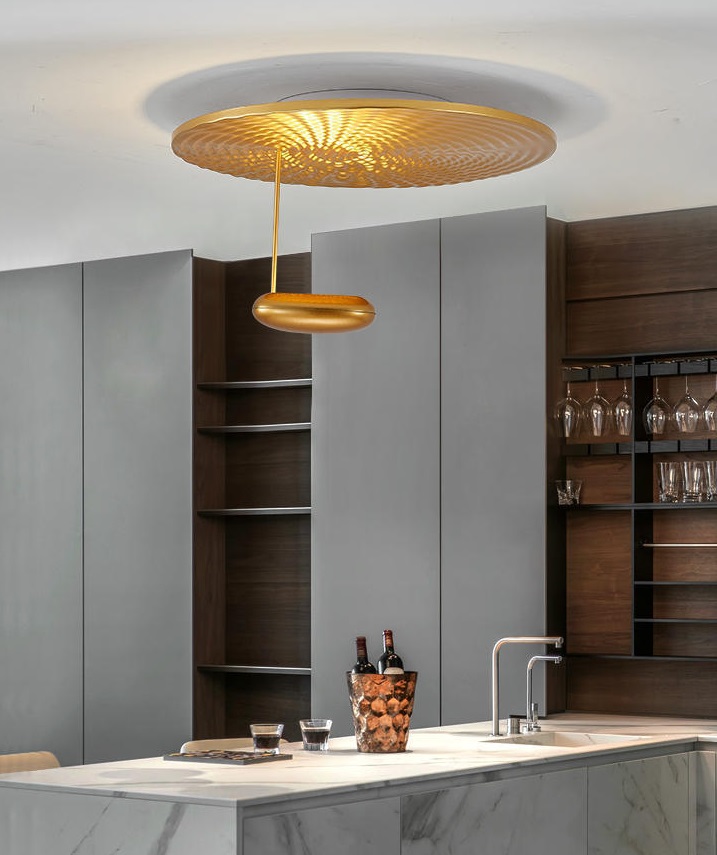 Светильник потолочный ElegantLight DZN-10479 ЗОЛОТО + ЗОЛОТО ` D600/H340/1/LED/10W/2800K COSMIC ANGE