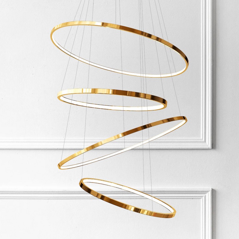 Светильник DZN-11208 ЗОЛОТО ` D600+800+600+800/H3000/4/LED/..W 2.4G AMIA 23-12