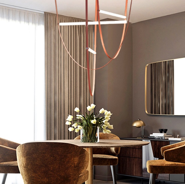 Светильник подвесной ElegantLight DZN-8395 КОРИЧНЕВЫЙ ` L800/H1800/1/LED/3000K NUTTA 22-12