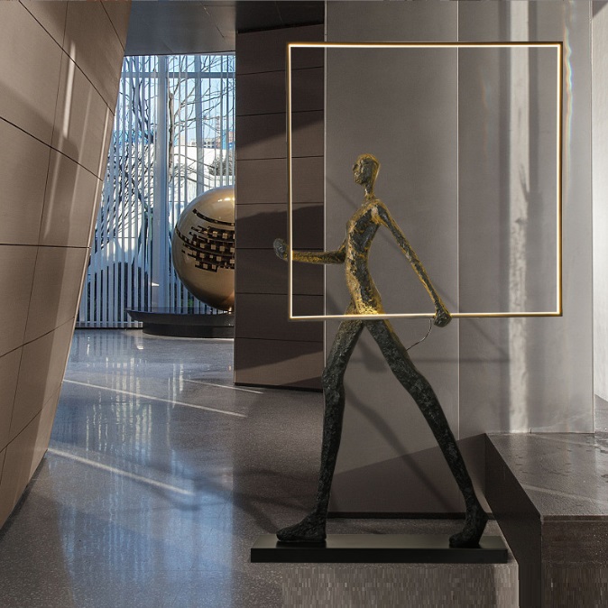 Светильник торшер-маникен DZN-11288 ЧЕРНЫЙ ` D980*200/H1500/1/LED/30W/2800K MANIKIN