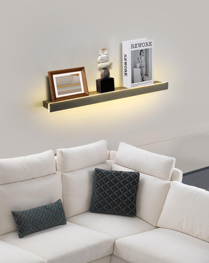 Светильник - декоративная полочка DZN-13323 ЧЕРНЫЙ ` D600/HH45*90/1/LED/12W/4000K с выключателем