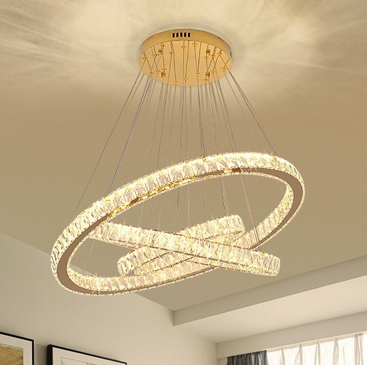 Светильник подвесной SPF-8690 GOLD/ЗОЛОТО ` D600+400+200/H1200/3/LED/100W 2.4G RIPPLE 24-09