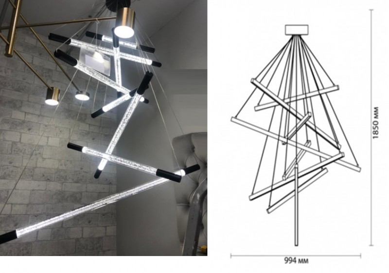 Светильник GL.4227 GOLD/ЗОЛОТО ` D1000/H1850/16/LED/48W Cometa SPF10 (1)