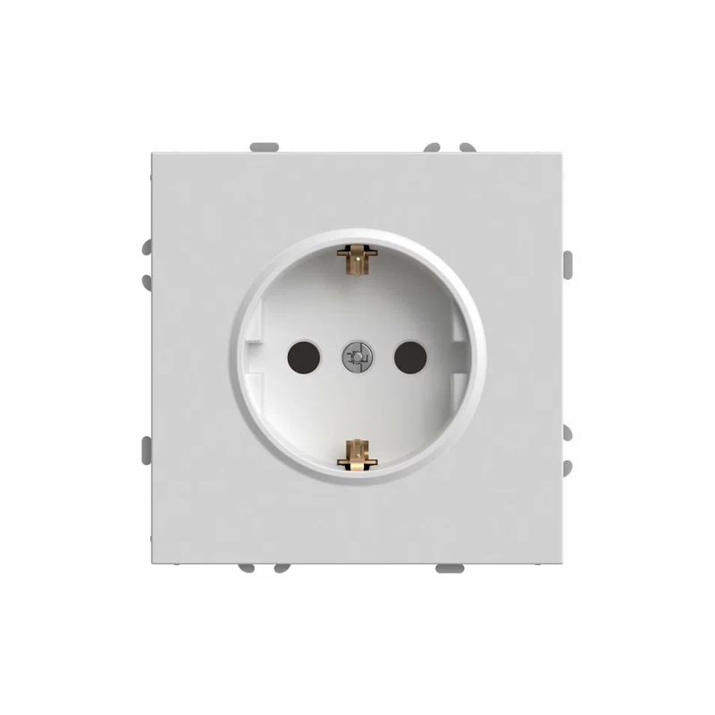 Розетка 2P+PE Stekker Эмили со шторками белый фарфор RST16-5110-01
