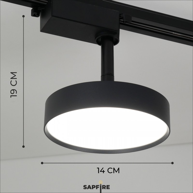 Светильник IL.0014.0040 BLACK/ЧЕРНЫЙ ` D140/H190/LED/1/18W 4000K BRAIN SPF22-05 (1/20)