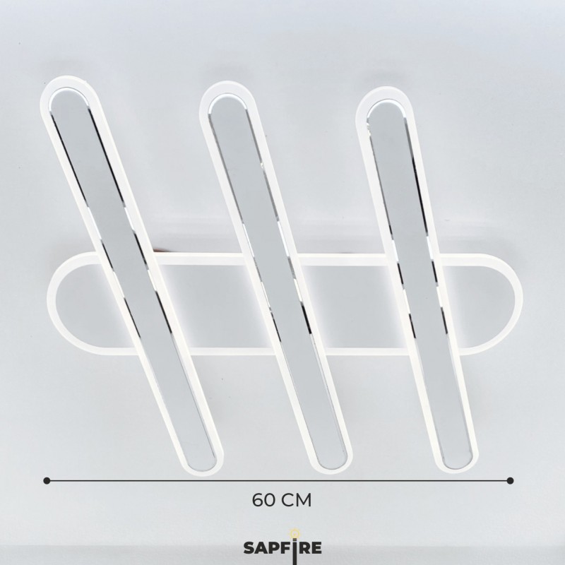 Светильник потолочный SPF-1674 БЕЛЫЙ + РОМ ` D600/H80/3/LED/80W 2.4G PIICK 22-08 (1 из 2шт в коробк