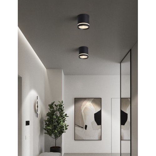 Светильник SPF-6251 ЧЕРНЫЙ ` D80/H80/1/G53/12W без лампы металлический корпус FERRUM 25-01 (1/50)