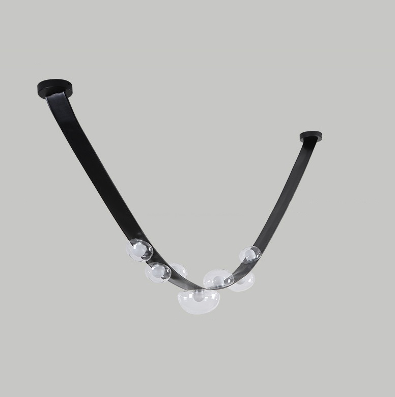 Светильник DZN-13604 ЧЕРНЫЙ + ПРОЗРАЧНОЕ СТЕКЛО ` D4*100+2*130+1*170/H3000/7/LED/.W/4000K BOSQUE