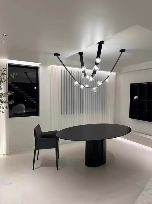 Светильник DZN-13604 ЧЕРНЫЙ + ПРОЗРАЧНОЕ СТЕКЛО ` D4*100+2*130+1*170/H3000/7/LED/.W/4000K BOSQUE