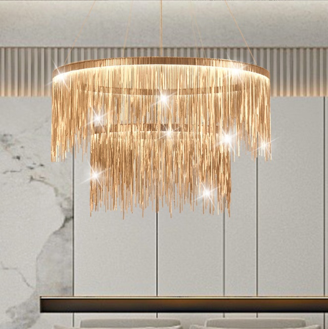 Светильник подвесной DZN-13641 ЗОЛОТО ` D700+500/H2000/2/LED/120W/3000-6500K COVER VST